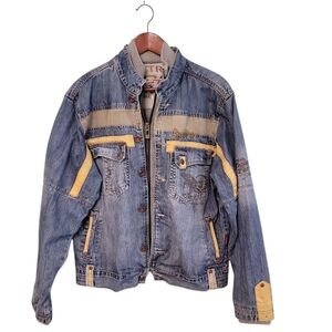 Vintage Outtrak Denim Rare Hard Driving Rock And Roll Y2k Denim Mens Jacket‎